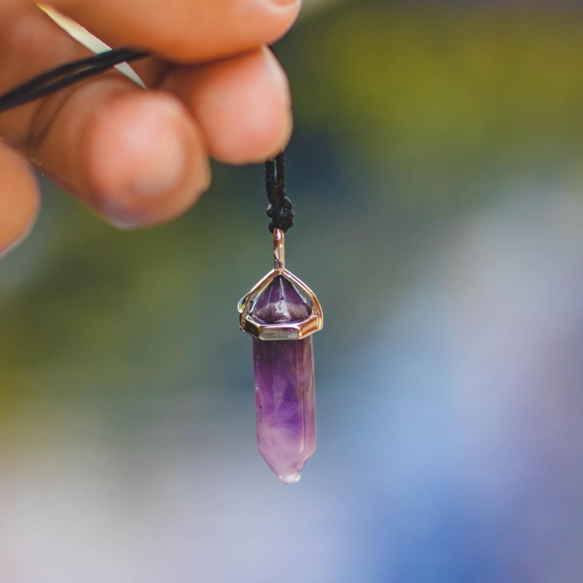 Purple Amethyes Fancy Shape With 18K Yellow Gold Pendent Pendant (PEN0153)