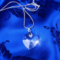 Blue Syntatic Stone Silver 925 Heart Shape Pendant (PEN0156)