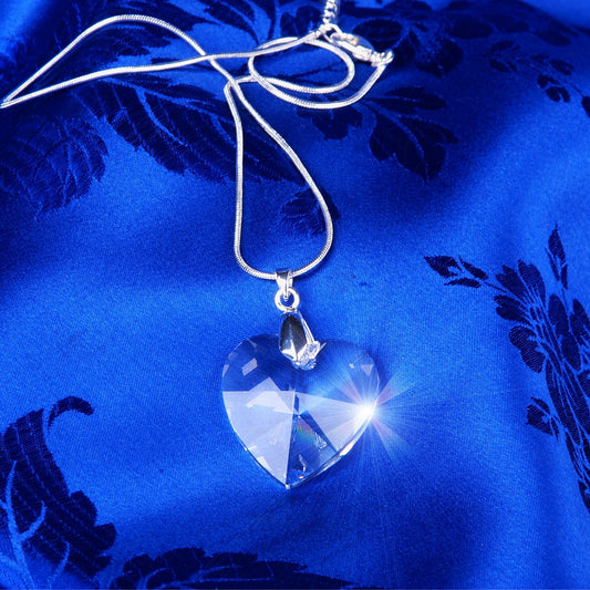 Blue Syntatic Stone Silver 925 Heart Shape Pendant (PEN0156)