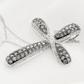 White Zarcone Silver 925 Cross Shape Pendant (PEN0158)