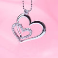 White Zarcone Silver 925 Double Heart Shape Pendant Only (PEN0159)