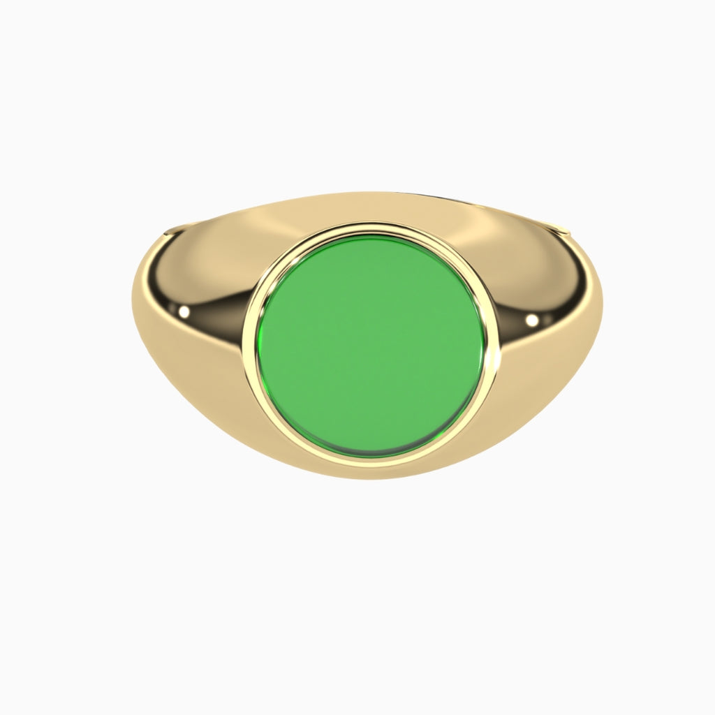 Jade Ring Mazher Yellow Gold