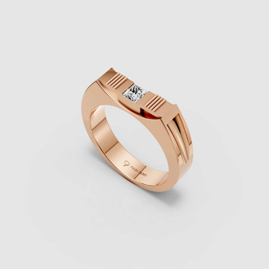 Layla – 18K Gold Princess Cut Moissanite Modern Solitaire Statement Ring