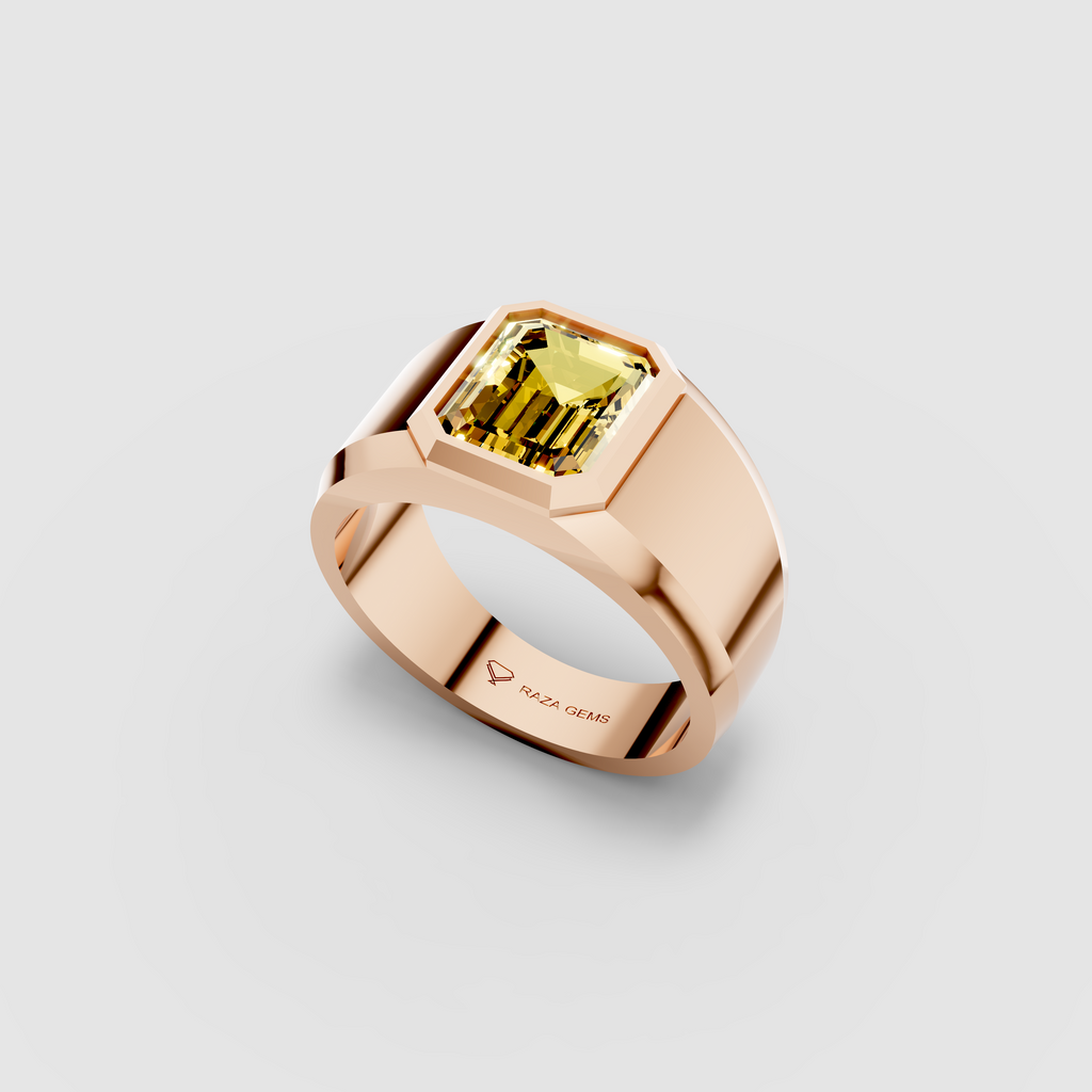 Evelyn - Solid 18K Gold Radiant Emerald-Cut Yellow Sapphire Ring
