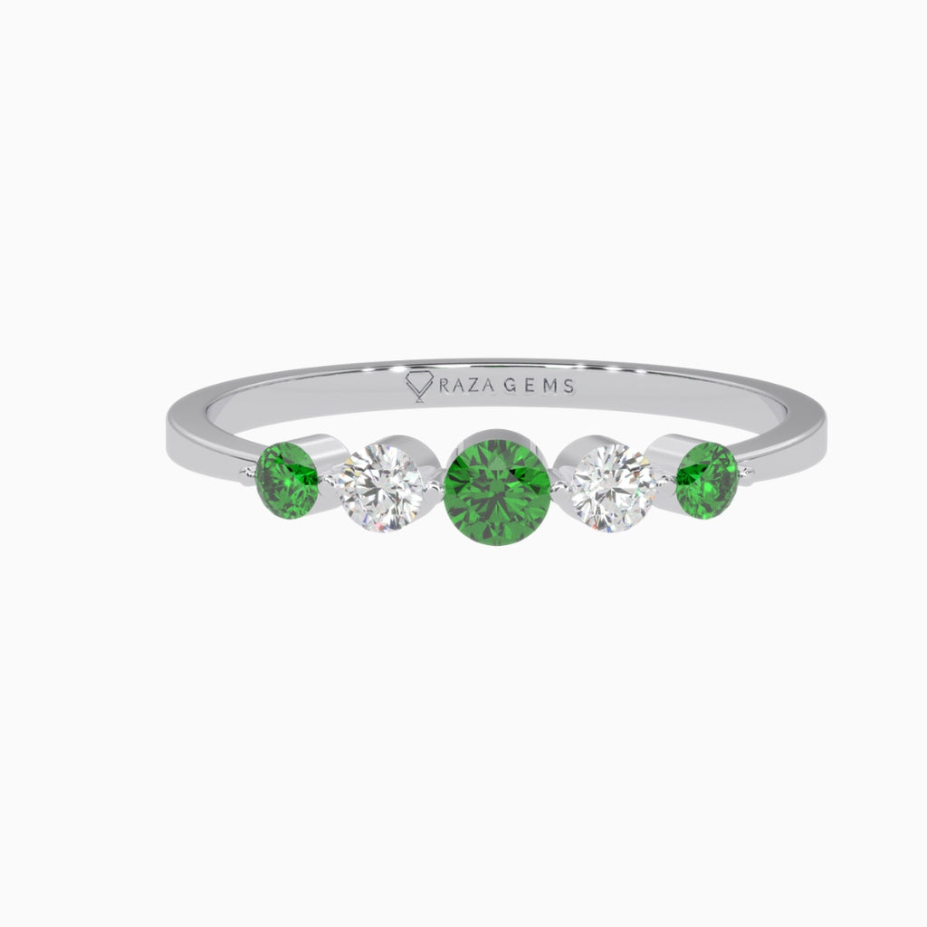 Emerald Ring Widad 18K White Gold