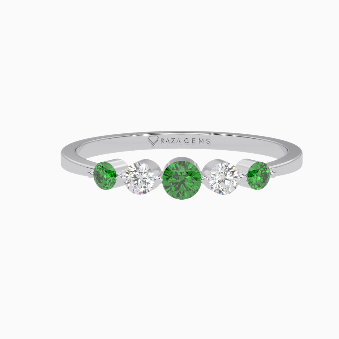 Emerald Ring Widad 18K White Gold
