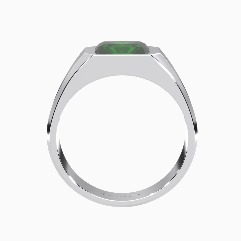 Green Emerald Ring Fajr Silver