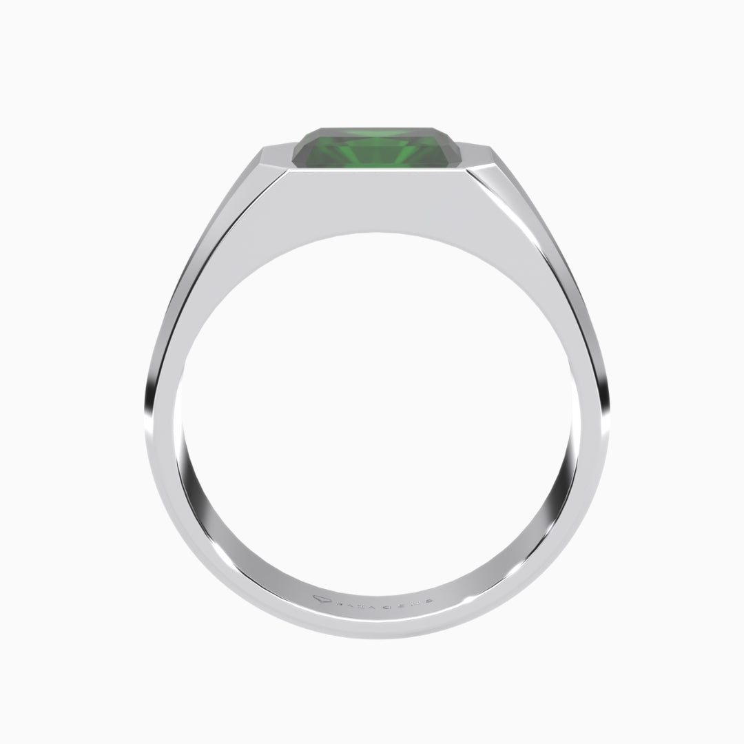 Green Emerald Ring Fajr Silver
