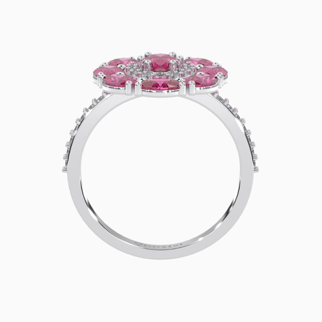 Pink Sapphire Ring Maha Silver