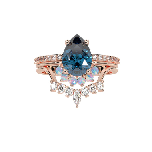 Blue Sapphire Rings Layla  Rose Gold