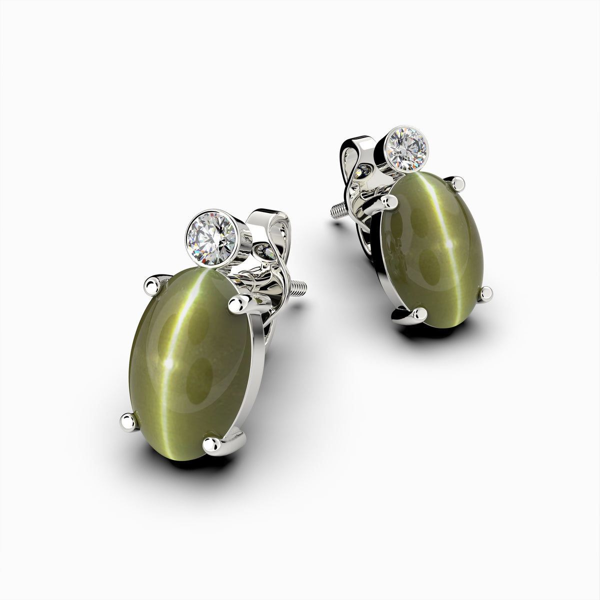 Alexandrite Cats Eye Earring
