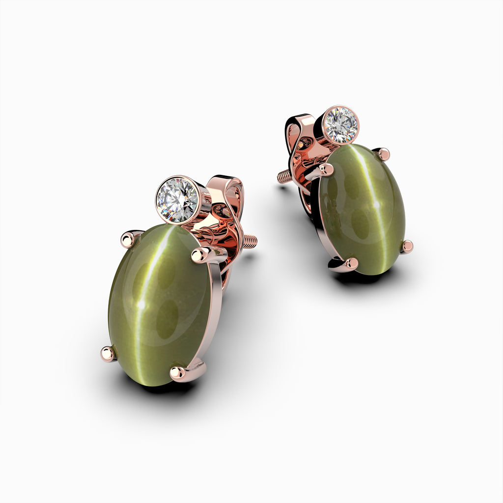 Alexandrite Cats Eye Earring