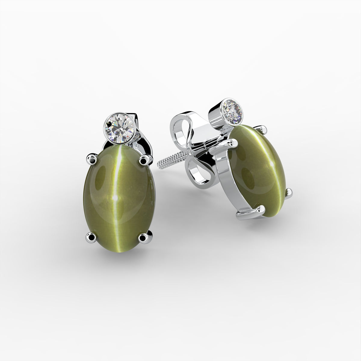 Alexandrite Cats Eye Earring
