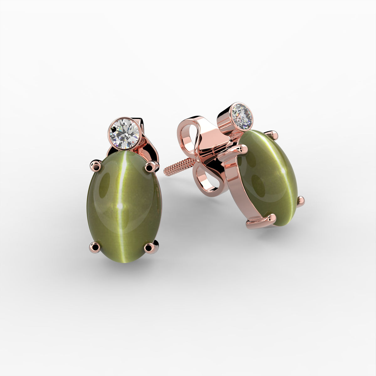 Alexandrite Cats Eye Earring