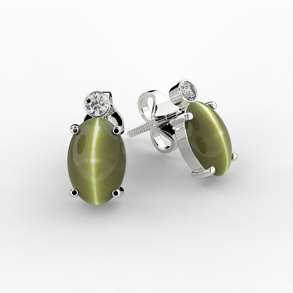 Alexandrite Cats Eye Earring