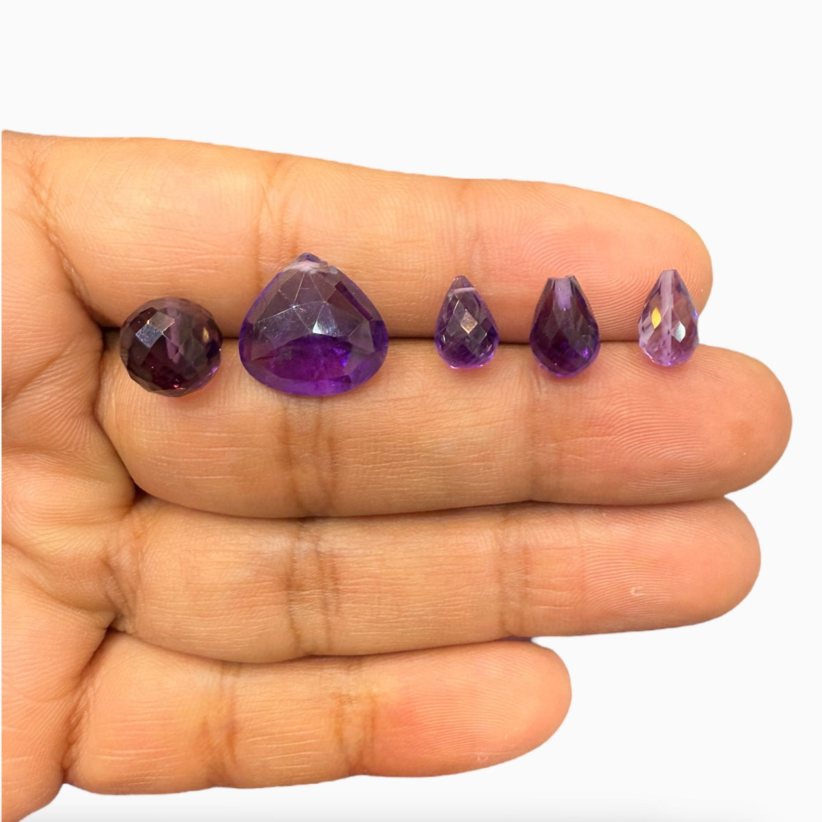 Amethyst Briolette Stone with Drill for Jewellery From 1 - 10 Carats