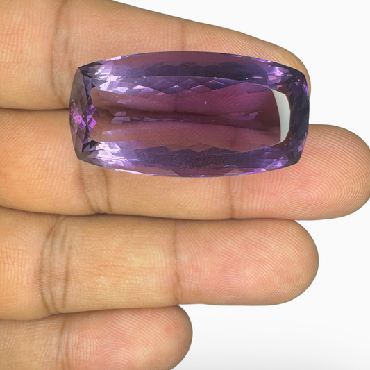 Natural Purple Amethyst Long Cushion Shape 53.5 Carats Size 32X16mm