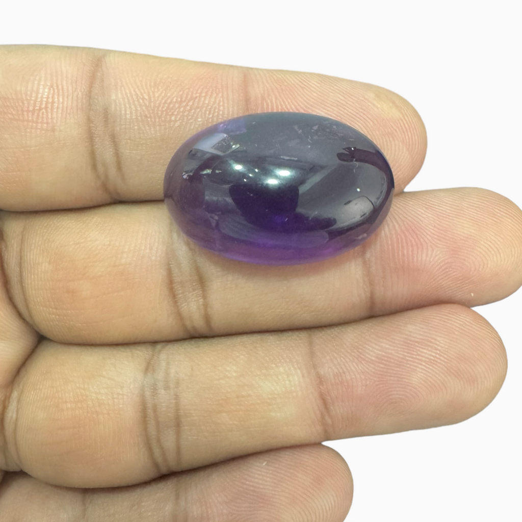 Natural Purple Amethyst Oval Cabochon Shape Size 37.7 carat 27X18mm