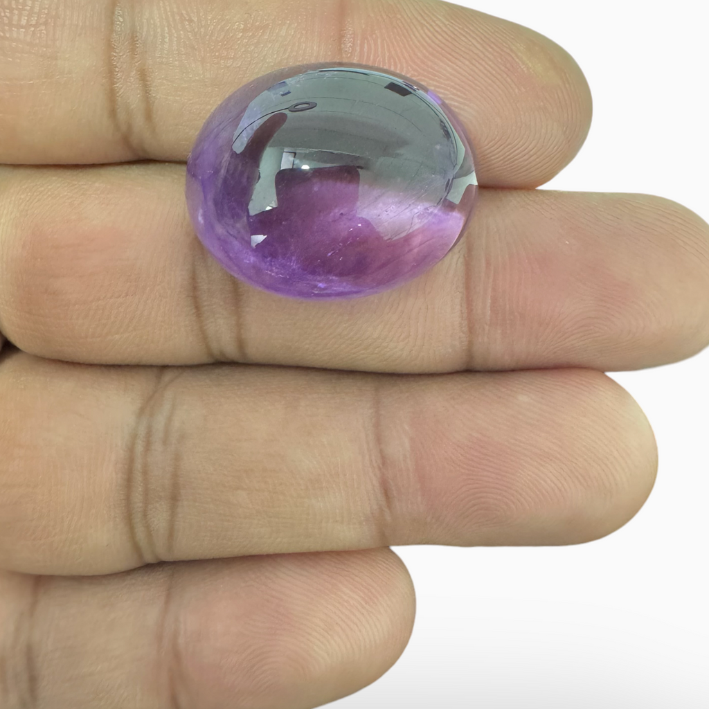 Natural Purple Amethyst Oval Cabochon 38.4 Carat 27X18.6mm