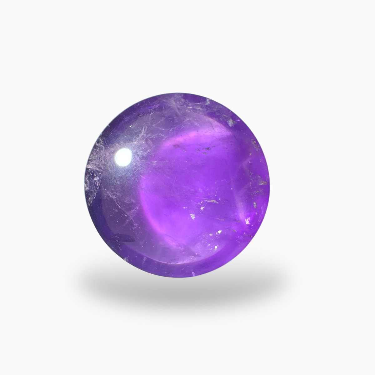 Natural Purple Amethyst Round Cabochon 47.20 Carat 25X25mm