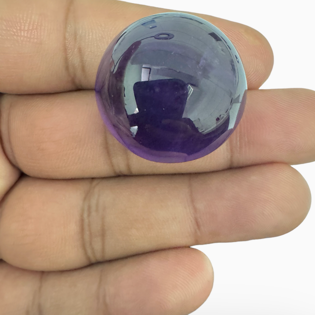 Natural Purple Amethyst Round Cabochon 78.4 Carats 26X26mm