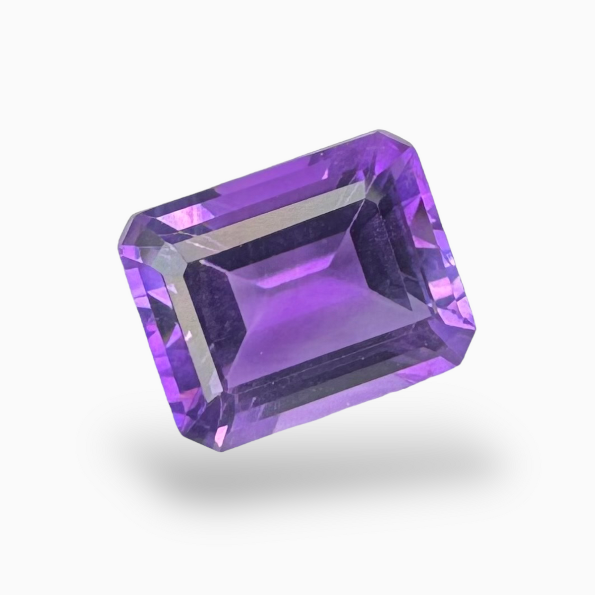 Amethyst Stone 3.53 Carats 10x8 mm Emerald Cut