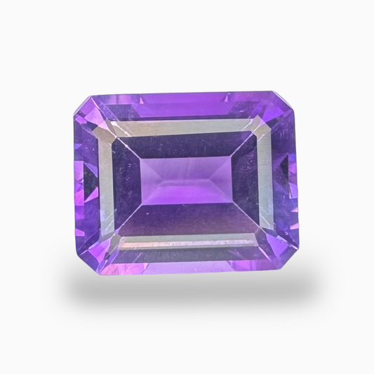 Amethyst Stone 3.53 Carats 10x8 mm Emerald Cut