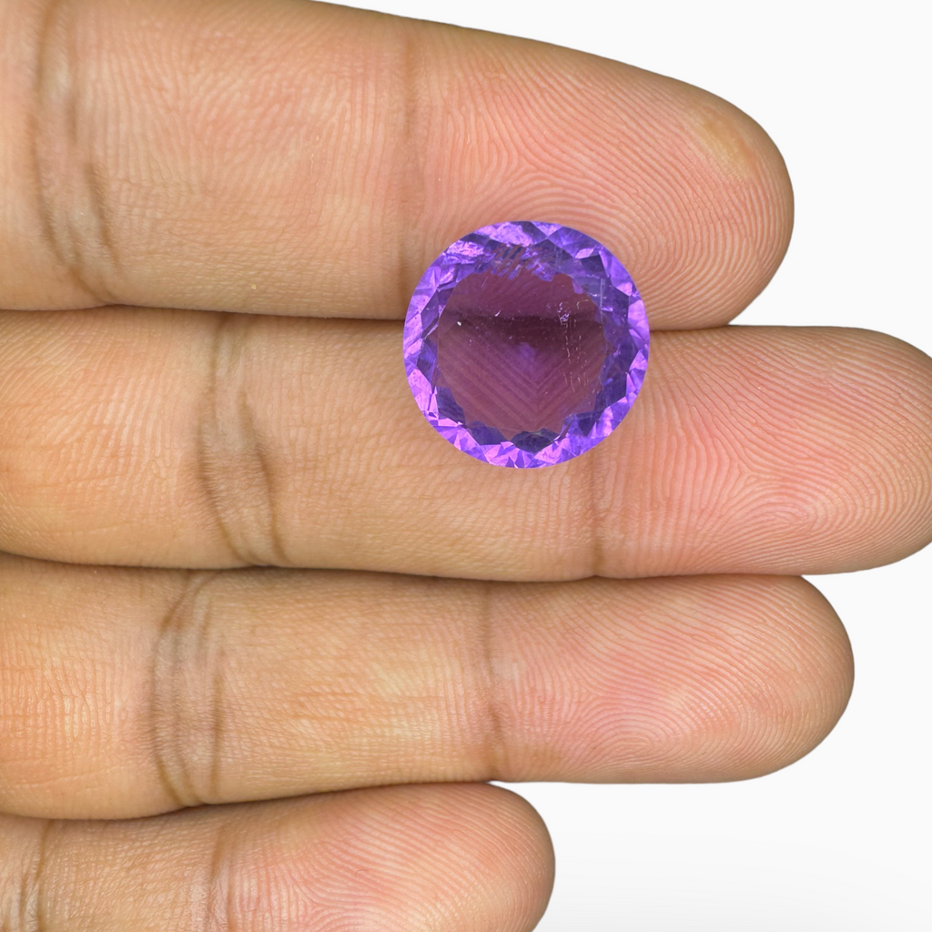 Natural Purple Amethyst Round Shape 6.95 Carat 13X13mm