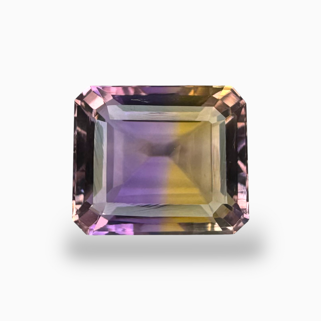 Loose Ametrine Bicolor  10.97 Carats Emerald Cut Shape Size 14.5X10.5mm
