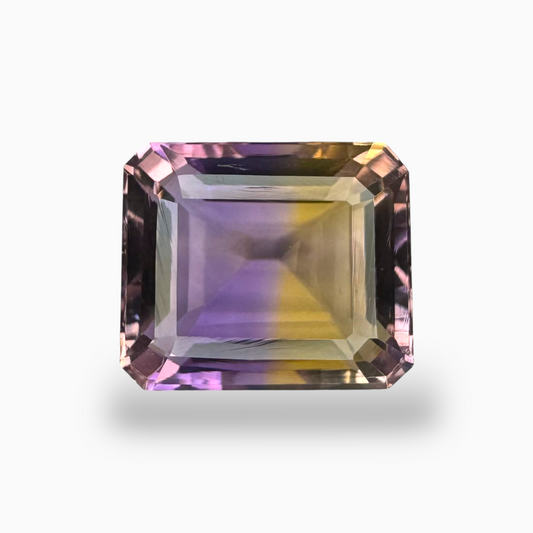 Loose Ametrine Bicolor  10.97 Carats Emerald Cut Shape Size 14.5X10.5mm