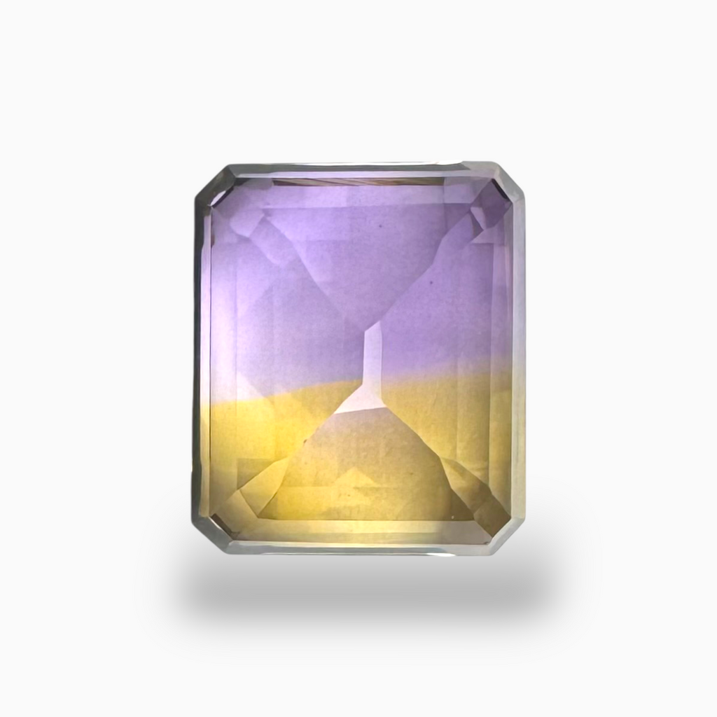 Loose Ametrine Bicolor  10.97 Carats Emerald Cut Shape Size 14.5X10.5mm