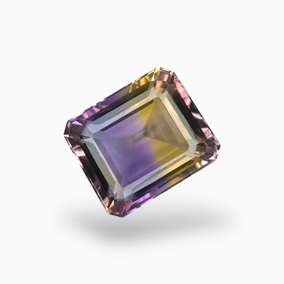 Loose Ametrine Bicolor  10.97 Carats Emerald Cut Shape Size 14.5X10.5mm