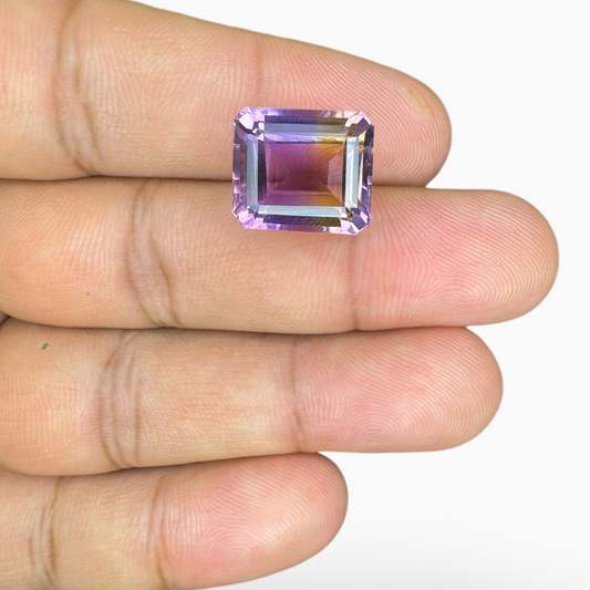 Pure Ametrine Natural 11.66 Carats Emerald Cut Shape Size 14X12mm