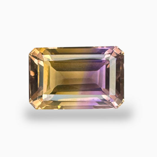 Ametrine Loose Stone Natural Bicolor 12.68 Carats Emerald Cut Shape Size 17X11.5mm