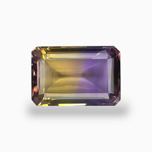 Ametrine Loose Stone Natural Bicolor 12.8 Carats Emerald Cut Shape Size 18.5X13mm