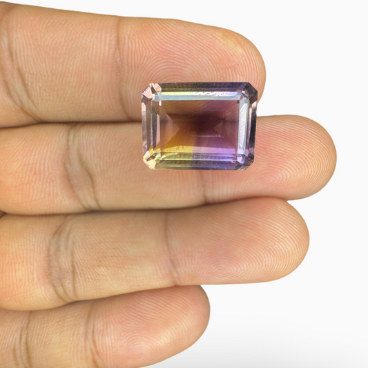 Pure Ametrine Stone 13.22 Carats Emerald Cut Shape Size 16.3X12.8mm