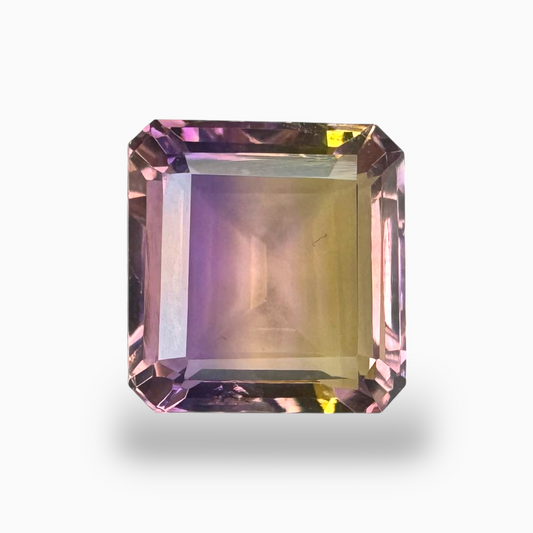 Brazilian Ametrine 13.70 Carats Emerald Cut Shape Size 15.3X14.7mm Bicolor