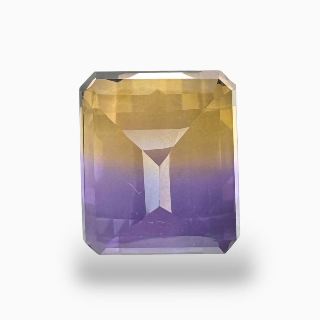 Natural Bicolor Ametrine 14.40 Carats Emerald Cut Shape Size 15.5X13.5mm