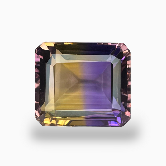 Natural Bicolor Ametrine 14.40 Carats Emerald Cut Shape Size 15.5X13.5mm