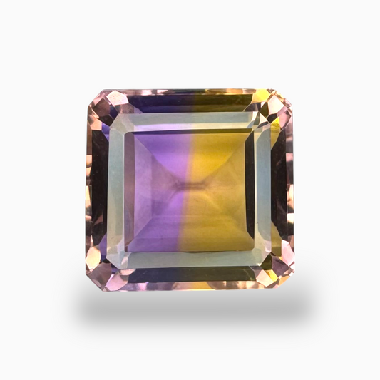 Natural Ametrine Bicolor 14.50 Carats Emerald Cut Shape Size 14.7X14.2mm