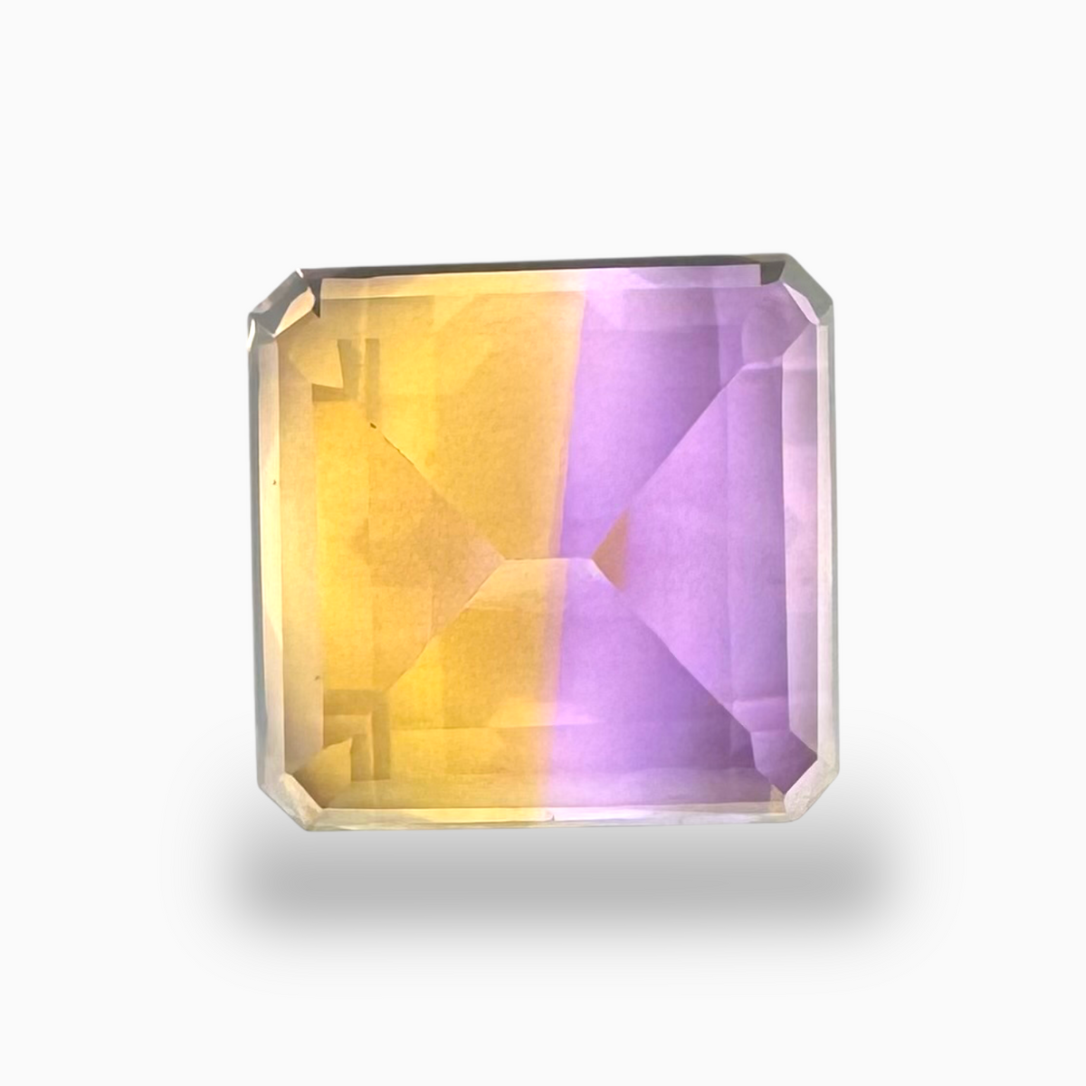 Natural Ametrine Bicolor 14.50 Carats Emerald Cut Shape Size 14.7X14.2mm