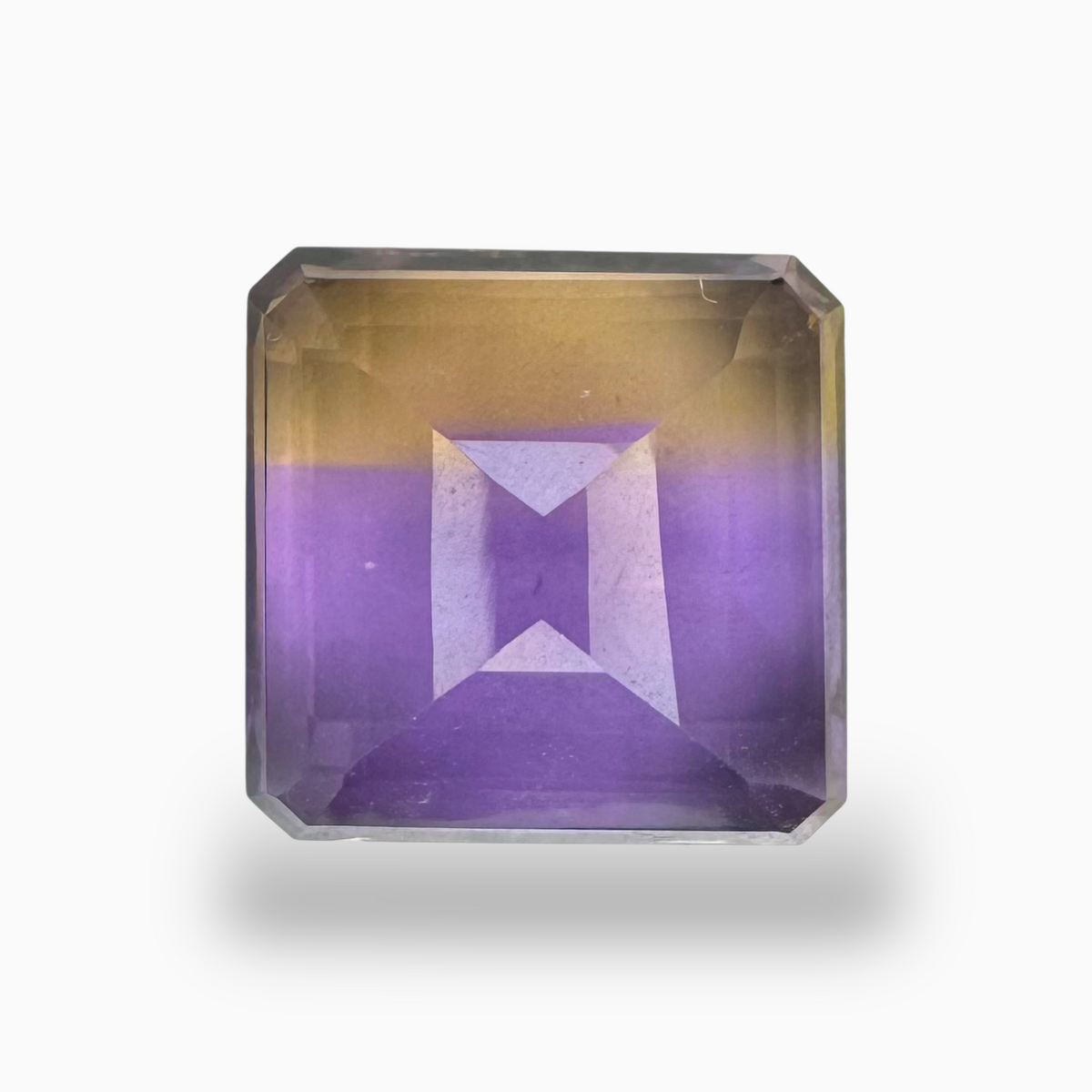 Natural Ametrine Bicolor 14.82 Carats Emerald Cut Shape Size 16mm