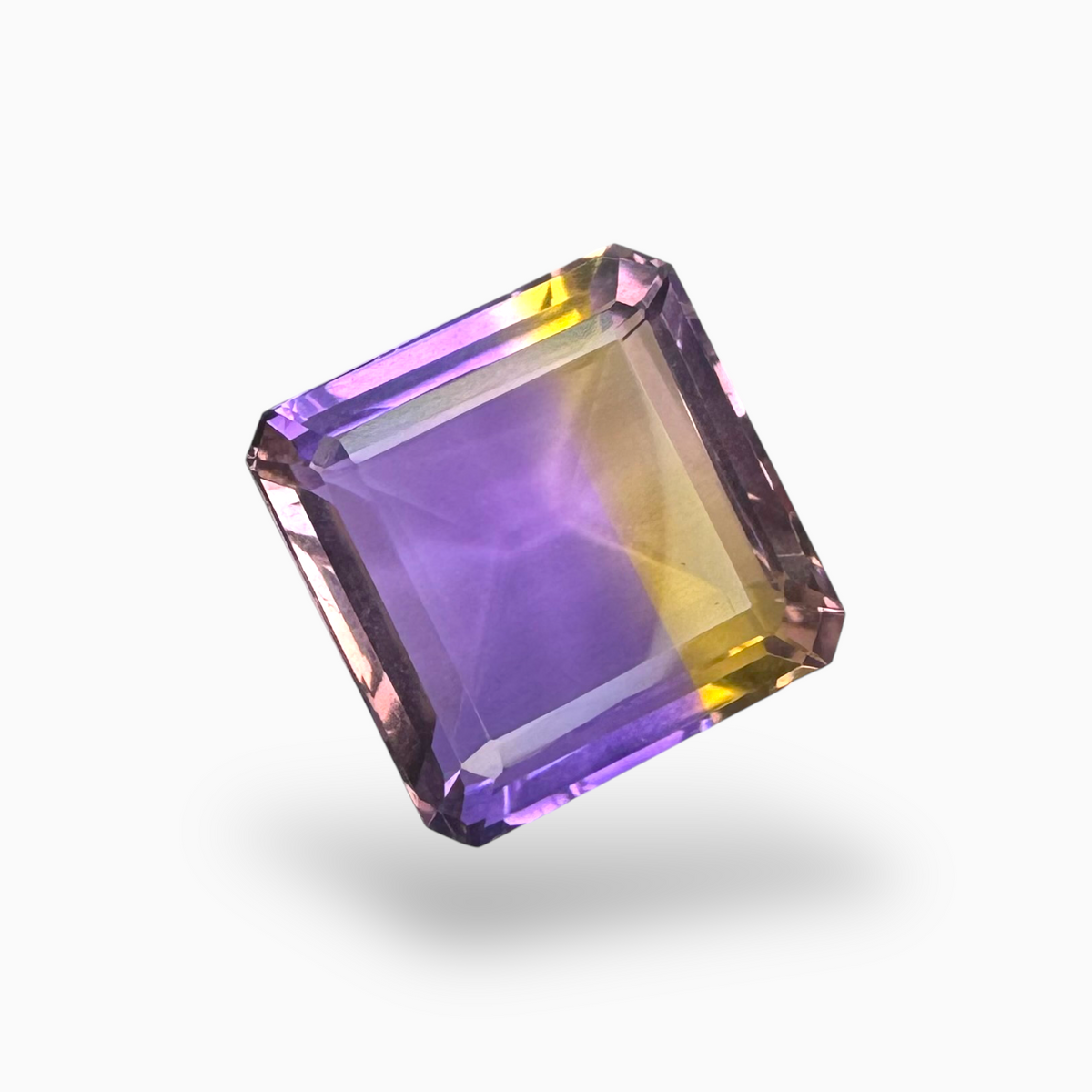 Natural Ametrine Bicolor 14.82 Carats Emerald Cut Shape Size 16mm