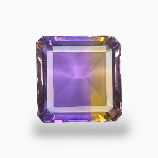 Natural Ametrine Bicolor 14.82 Carats Emerald Cut Shape Size 16mm