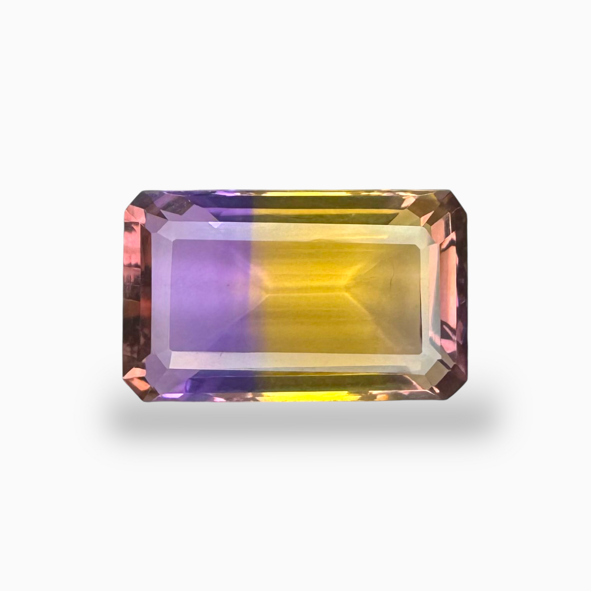 Ametrine Natural Stone Bicolor 14.85 Carats Emerald Cut Shape Size 21X13mm