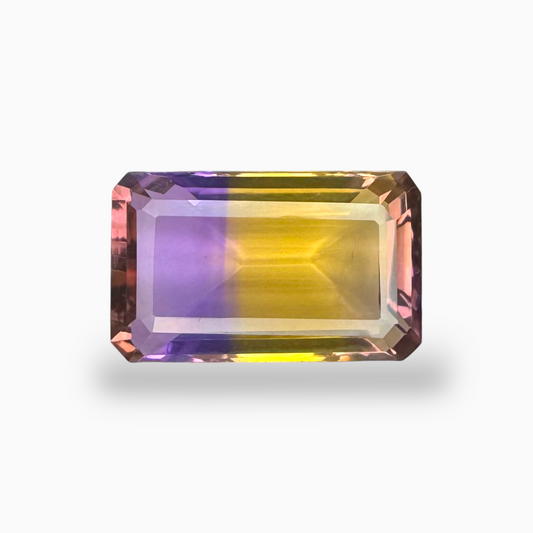 Ametrine Natural Stone Bicolor 14.85 Carats Emerald Cut Shape Size 21X13mm