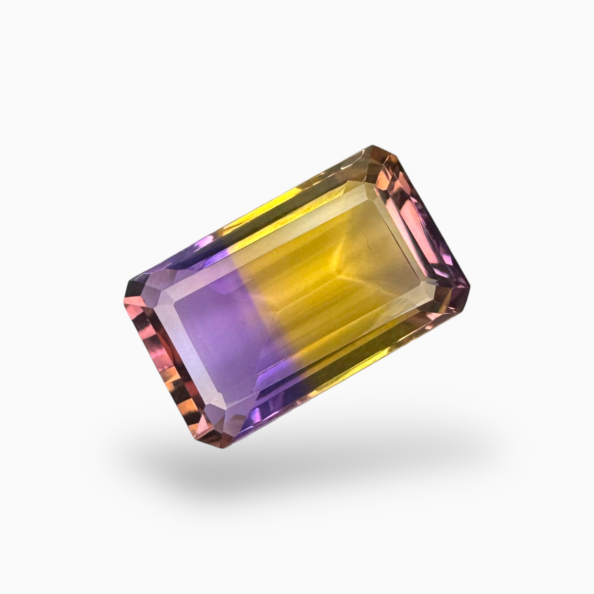Ametrine Natural Stone Bicolor 14.85 Carats Emerald Cut Shape Size 21X13mm
