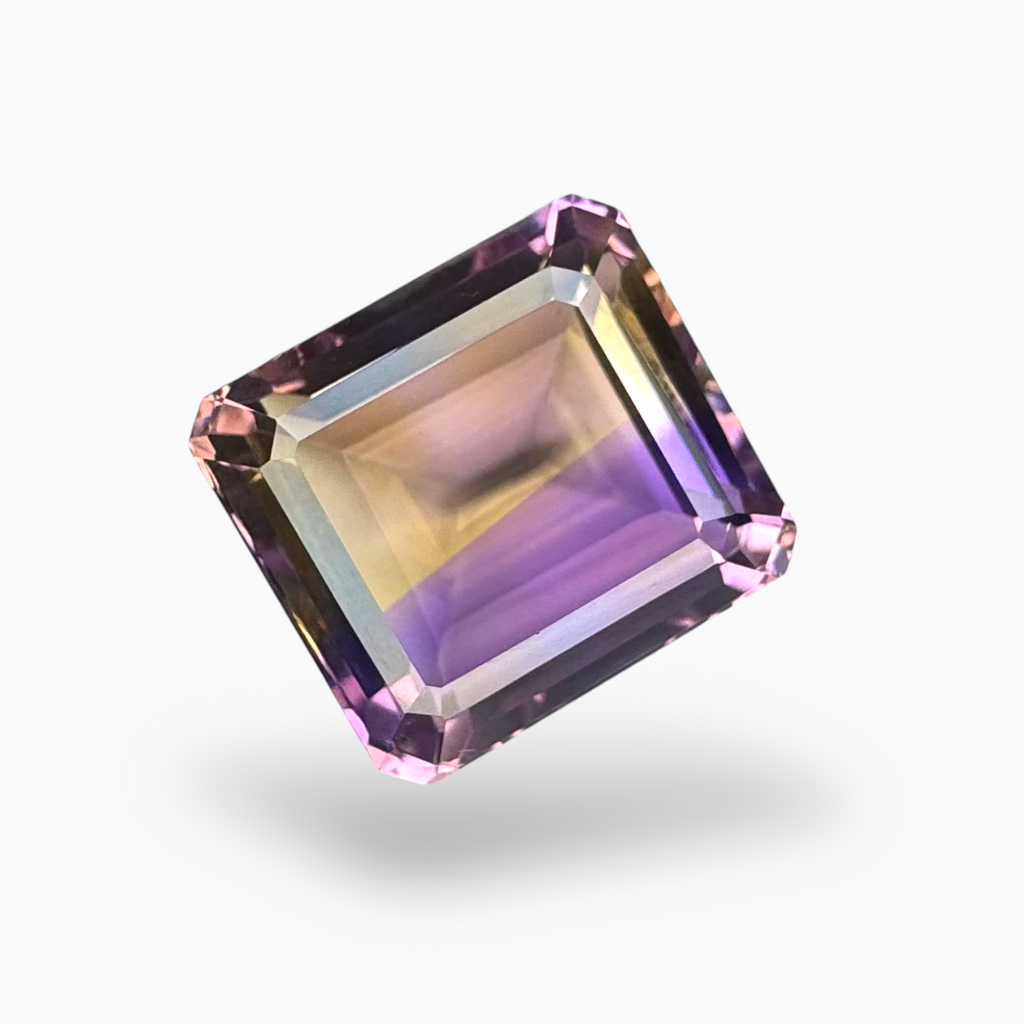 Natural Ametrine Emerald Cut Shape 14.96 Carats Emerald Cut Shape Size 15X14mm
