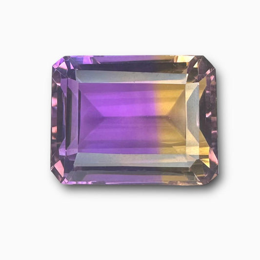 Ametrine Loose Stone Natural Bicolor 15.01 Carats Emerald cut Shape Size 16X12.5mm