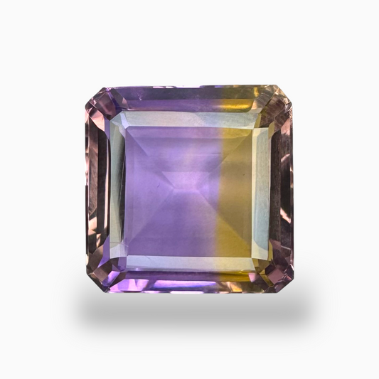 Natural Ametrine Bicolor 16.50 Carats Emerald Cut Shape Size 16mm